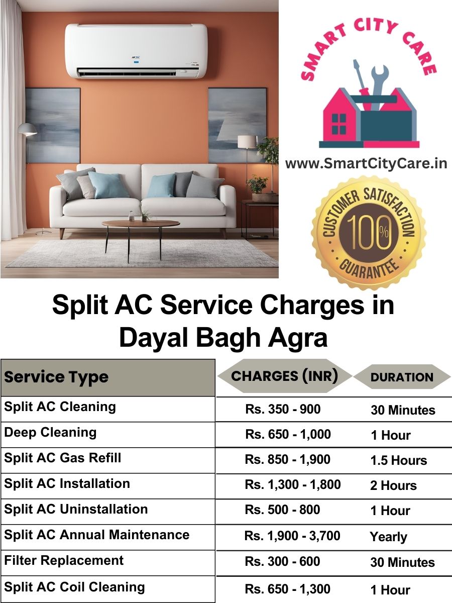 Split AC Service cost list in  Dayal Bagh, Agra