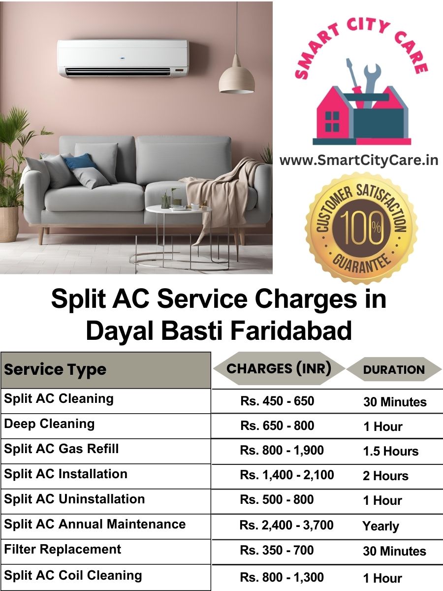 Split AC Service cost list in  Dayal Basti, Faridabad