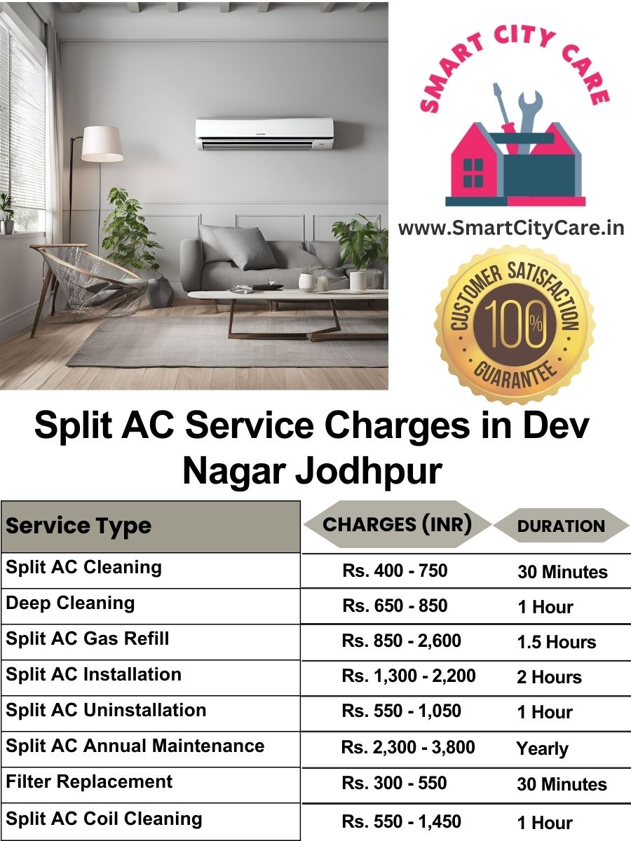 Split AC Service cost list in  Dev Nagar, Jodhpur