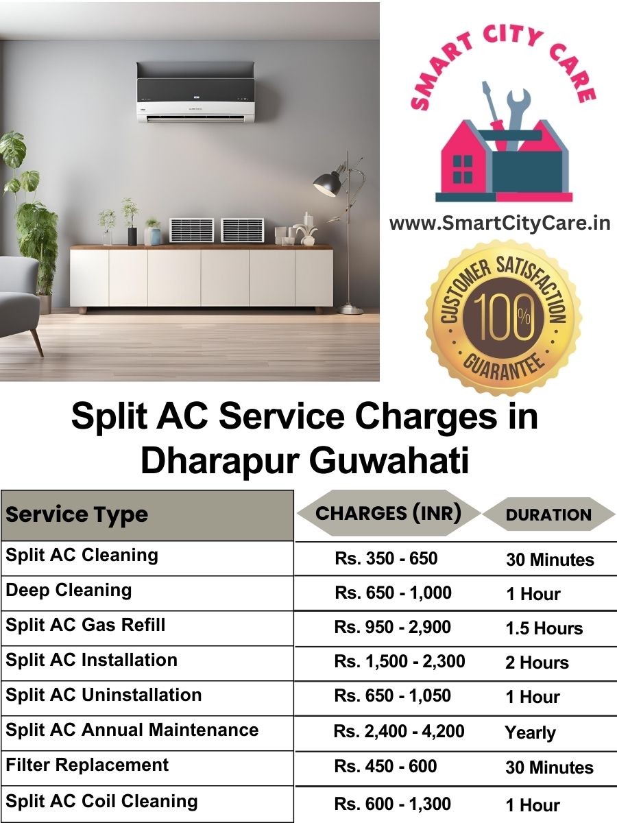 Split AC Service cost list in  Dharapur, Guwahati