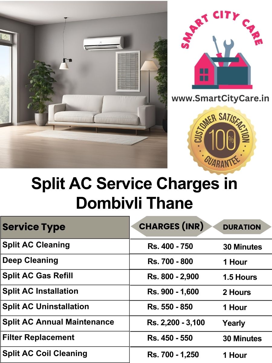 Split AC Service cost list in  Dombivli, Thane