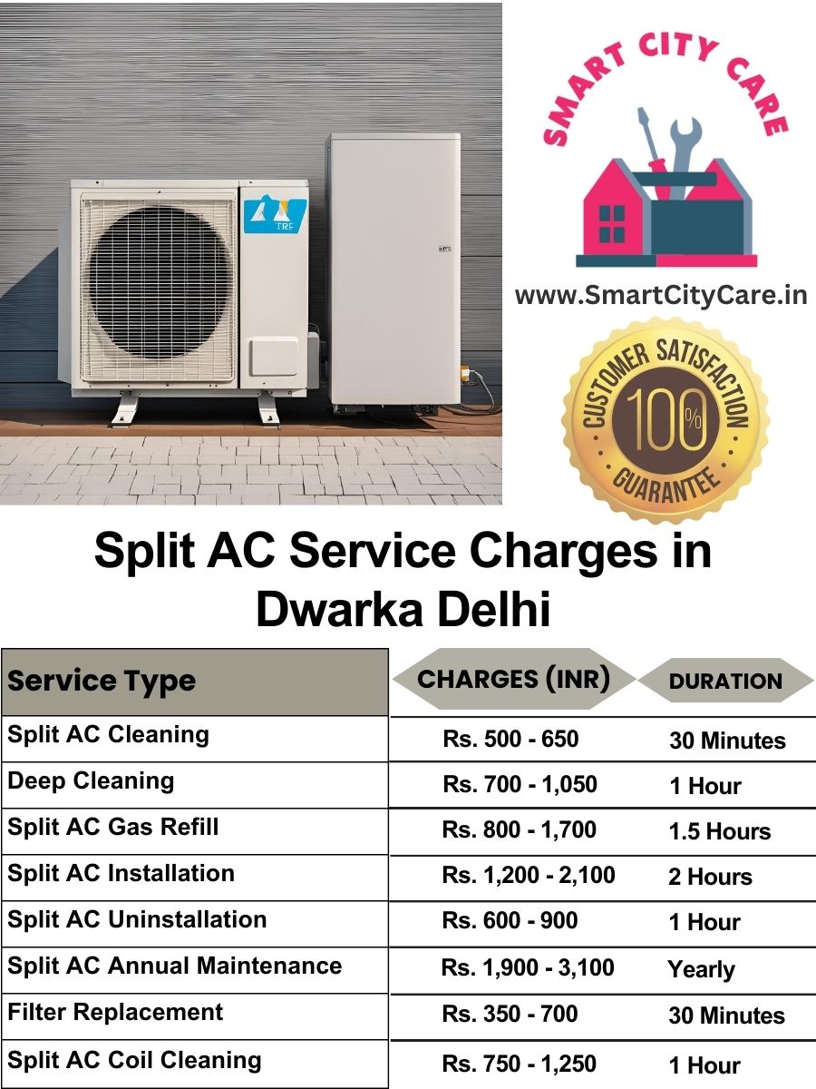 Split AC Service cost list in  Dwarka, Delhi