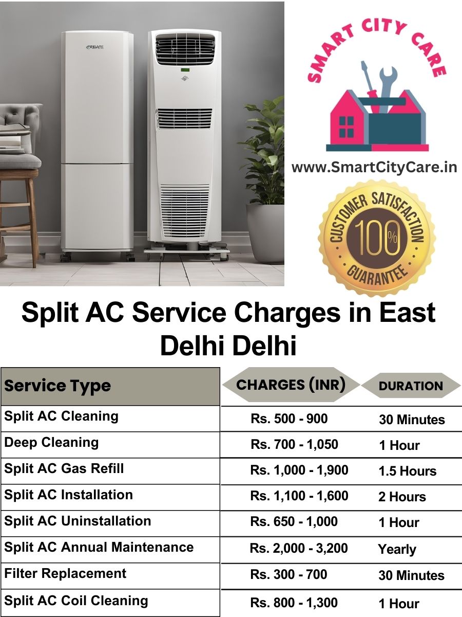 Split AC Service cost list in  East Delhi, Delhi