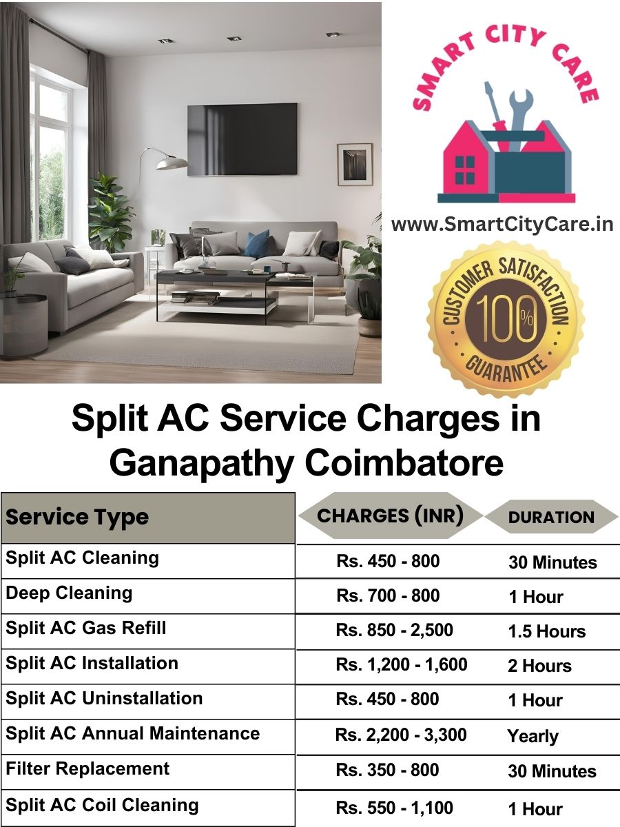 Split AC Service cost list in  Ganapathy, Coimbatore