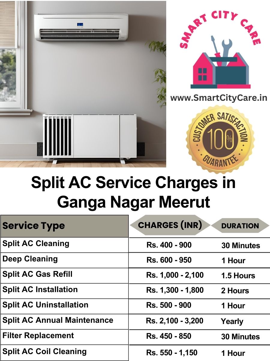 Split AC Service cost list in  Ganga Nagar, Meerut