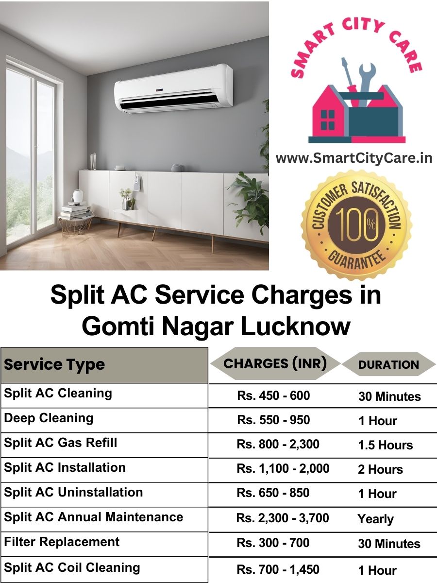 Split AC Service cost list in  Gomti Nagar, Lucknow