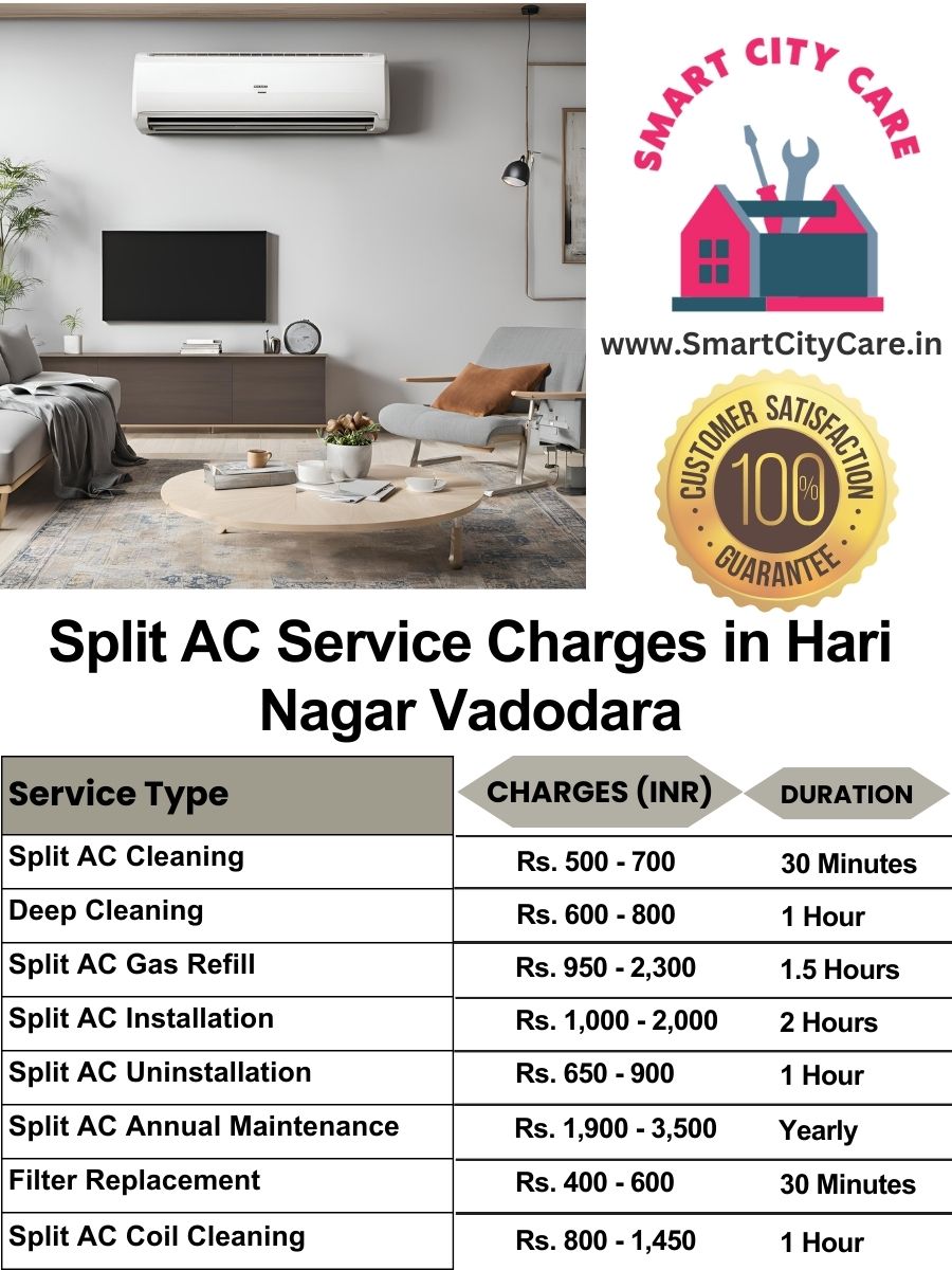 Split AC Service cost list in  Hari Nagar, Vadodara