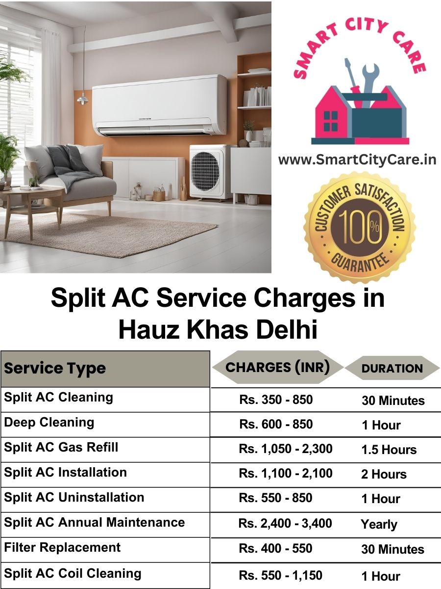 Split AC Service cost list in  Hauz Khas, Delhi