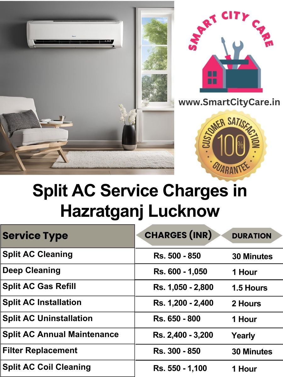 Split AC Service cost list in  Hazratganj, Lucknow