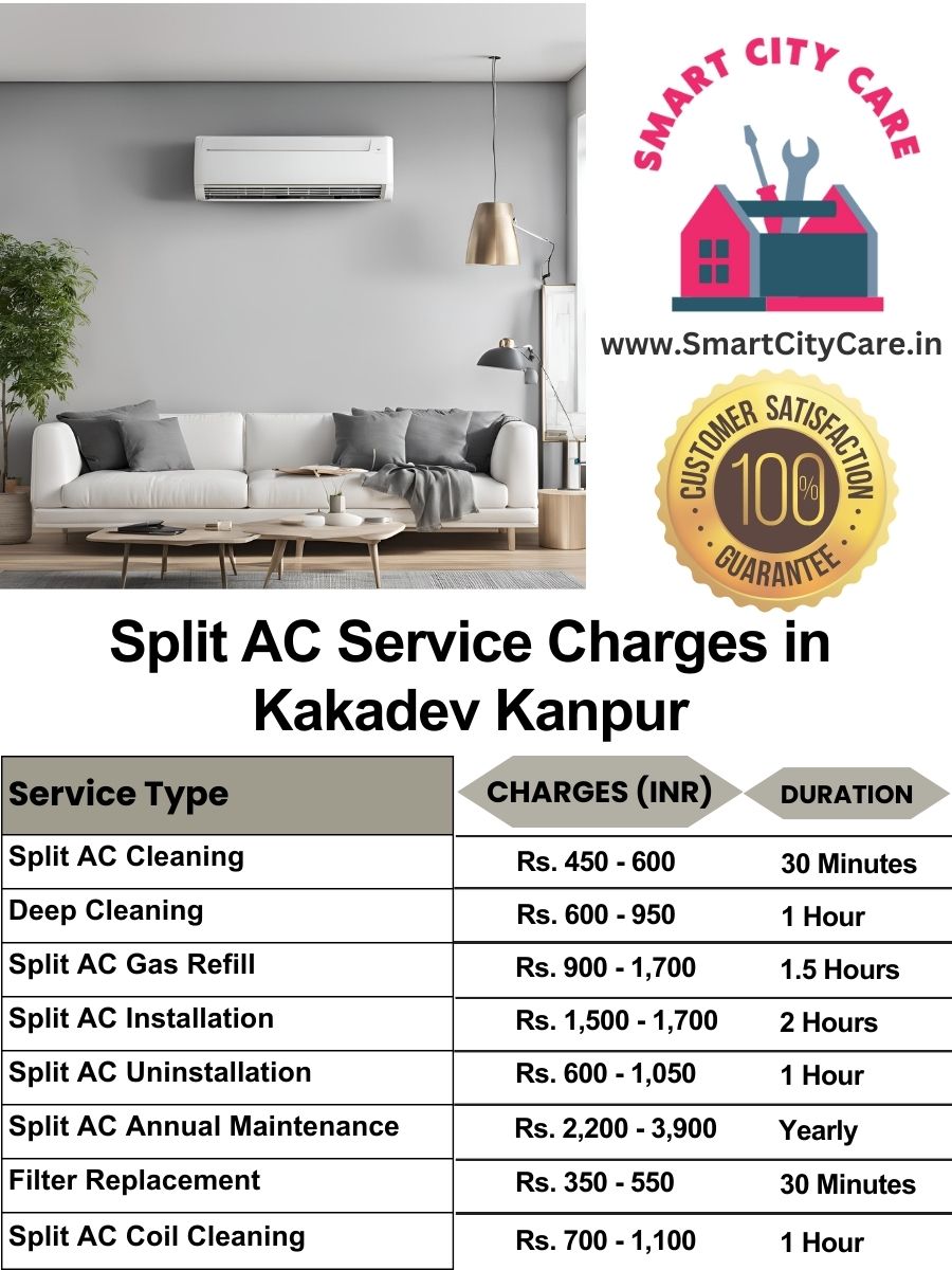 Split AC Service cost list in  Kakadev, Kanpur