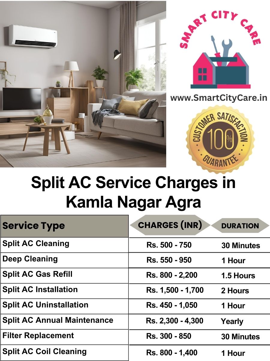 Split AC Service cost list in  Kamla Nagar, Agra