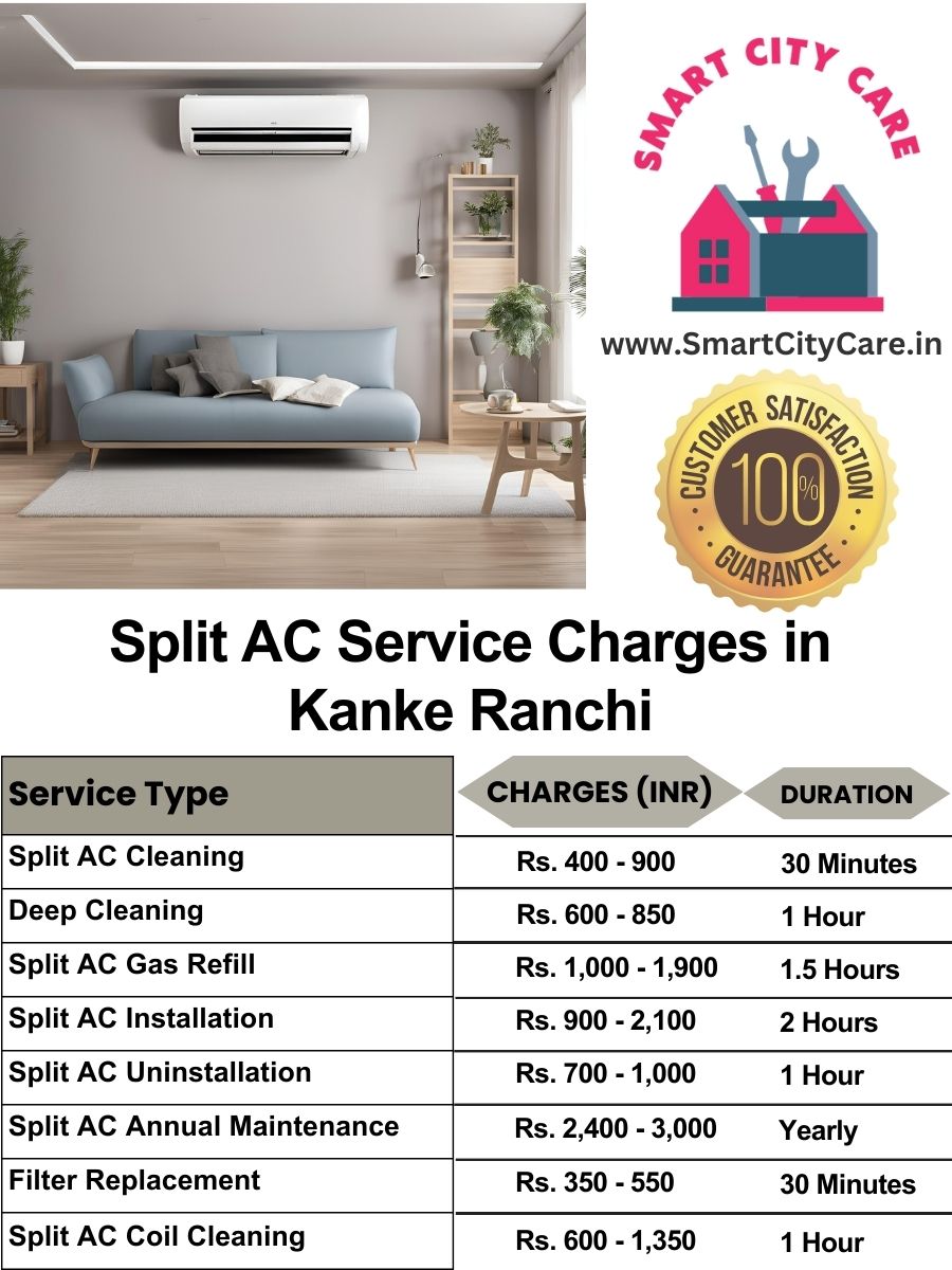 Split AC Service cost list in  Kanke, Ranchi