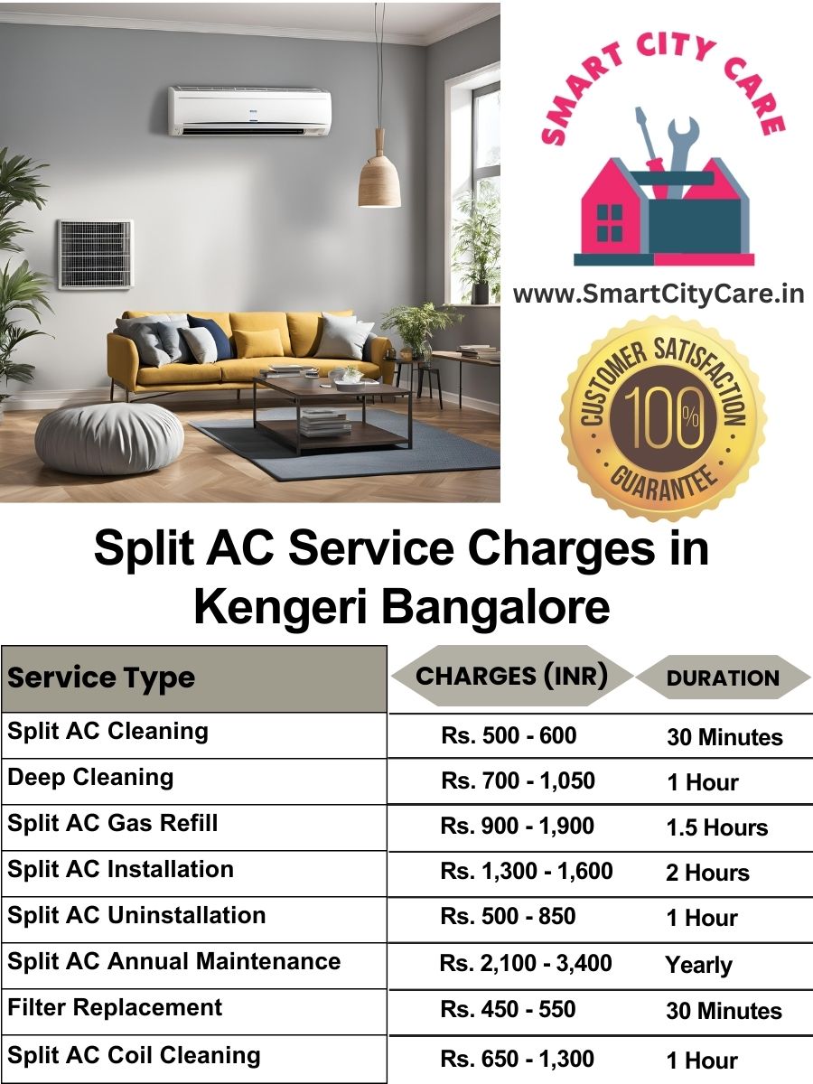 Split AC Service cost list in  Kengeri, Bangalore