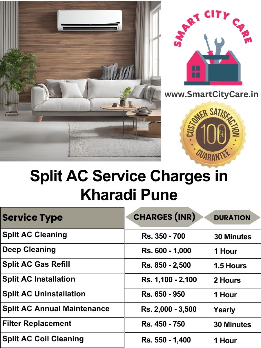 Split AC Service cost list in  Kharadi, Pune