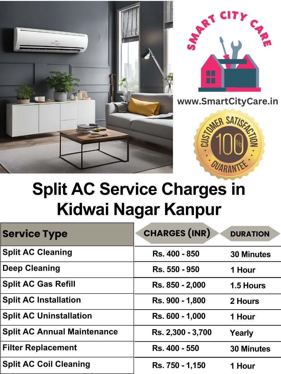 Split AC Service cost list in  Kidwai Nagar, Kanpur