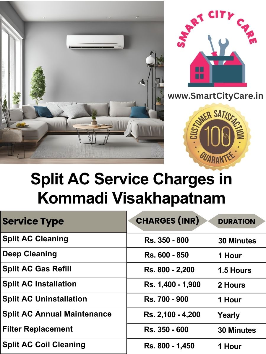 Split AC Service cost list in  Kommadi, Visakhapatnam