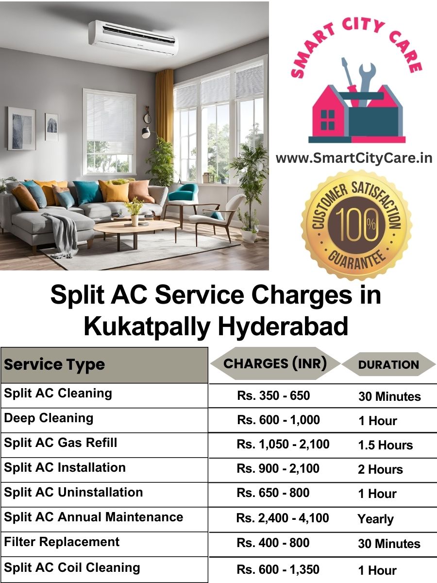 Split AC Service cost list in  Kukatpally, Hyderabad