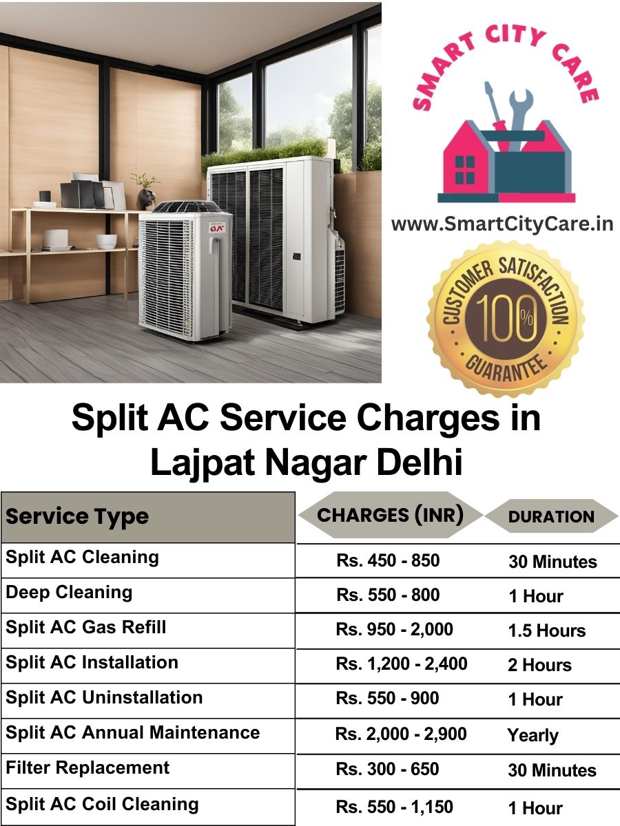 Split AC Service cost list in  Lajpat Nagar, Delhi
