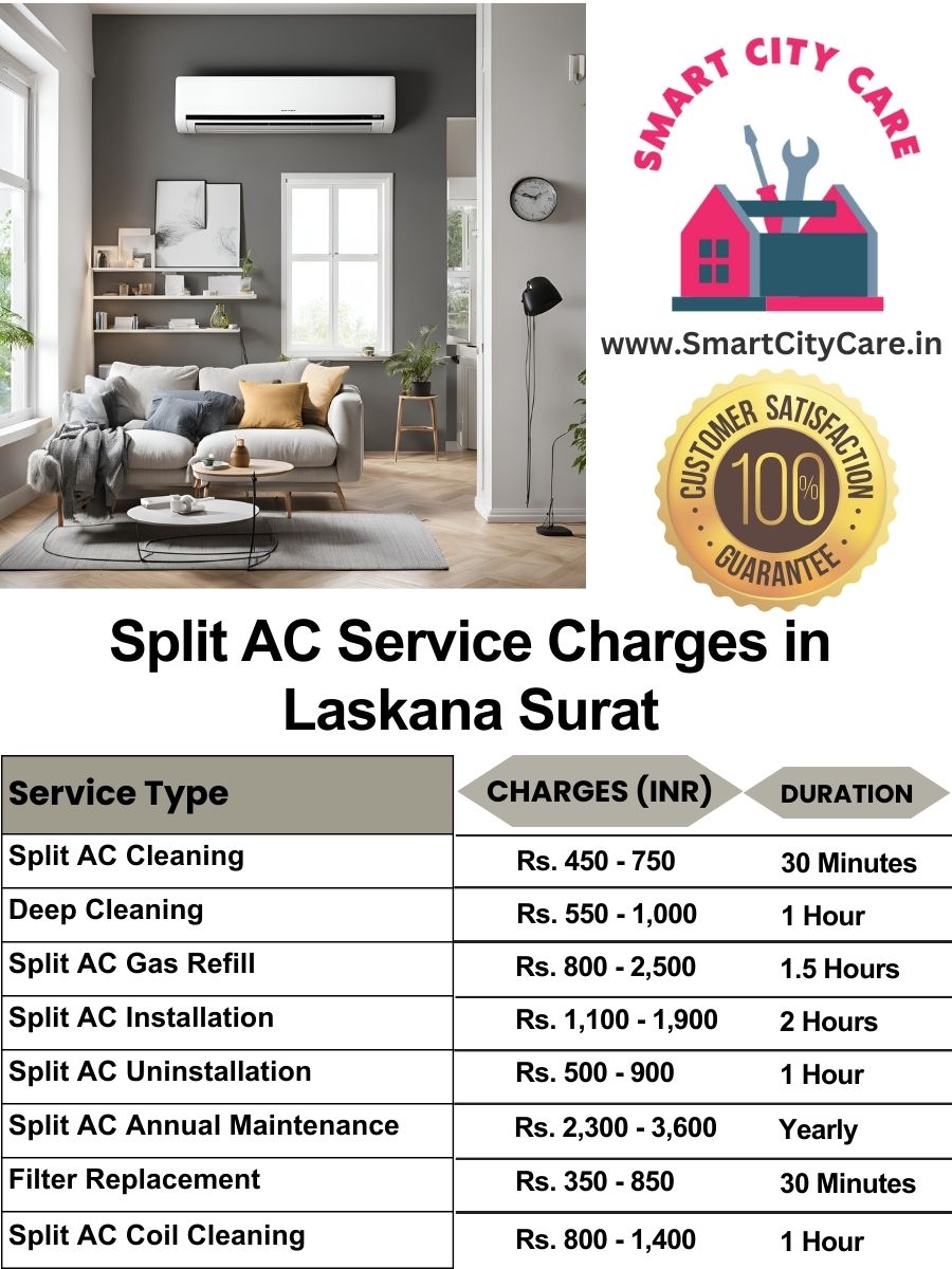 Split AC Service cost list in  Laskana, Surat