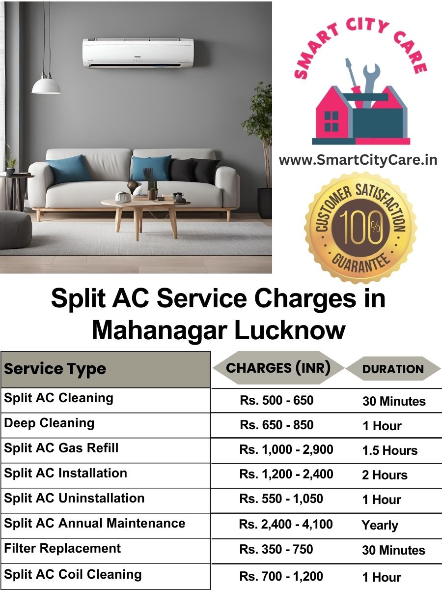 Split AC Service cost list in  Mahanagar, Lucknow