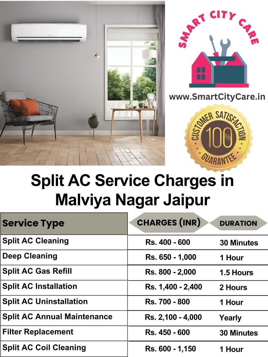 Split AC Service cost list in  Malviya Nagar, Jaipur