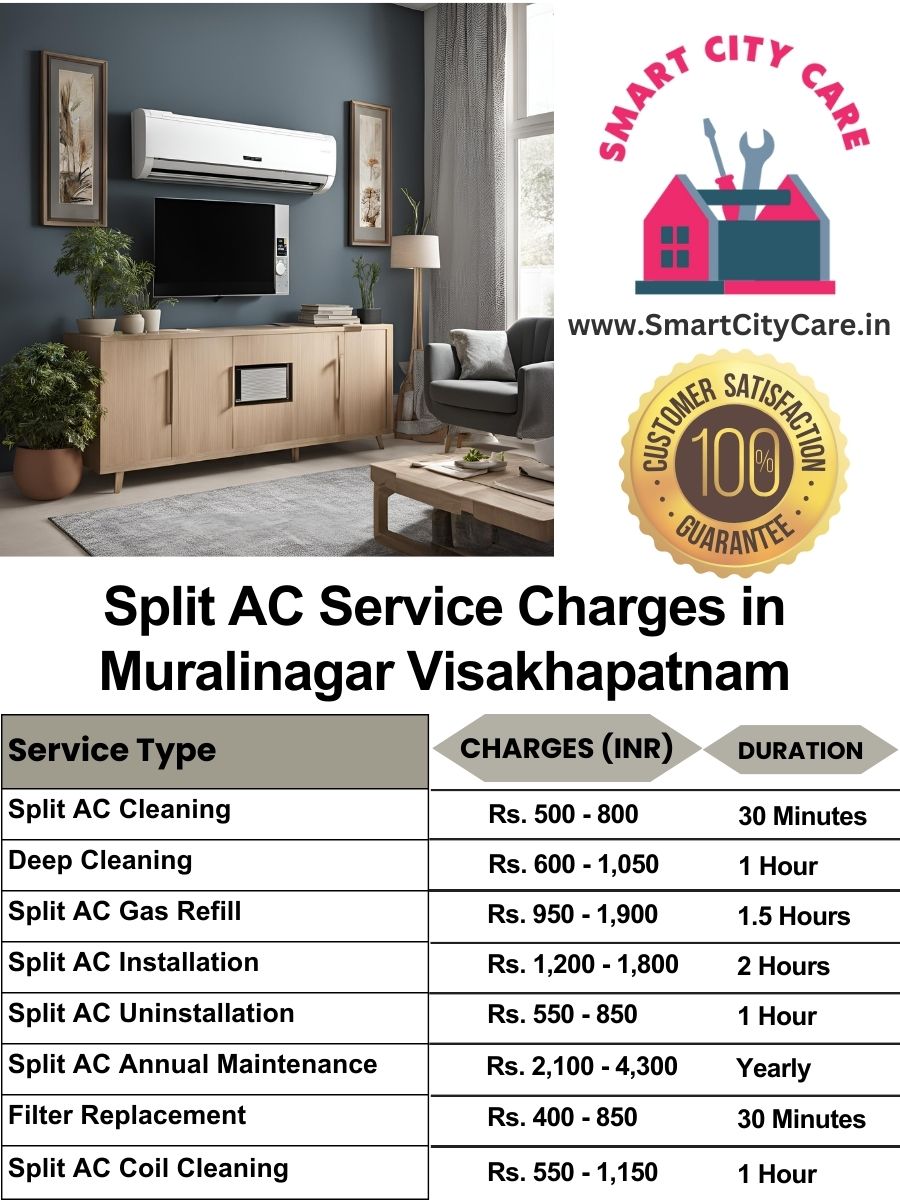 Split AC Service cost list in  Muralinagar, Visakhapatnam