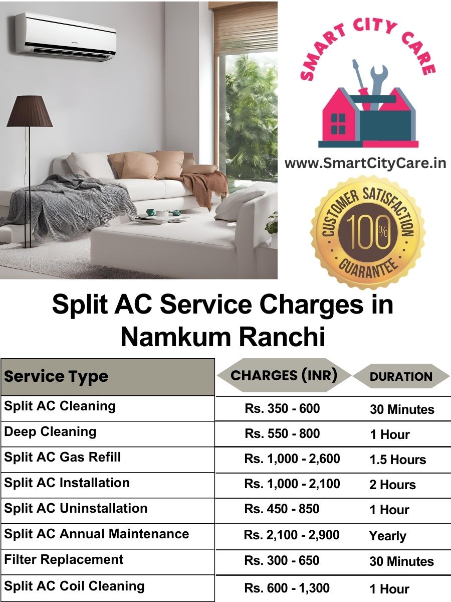 Split AC Service cost list in  Namkum, Ranchi