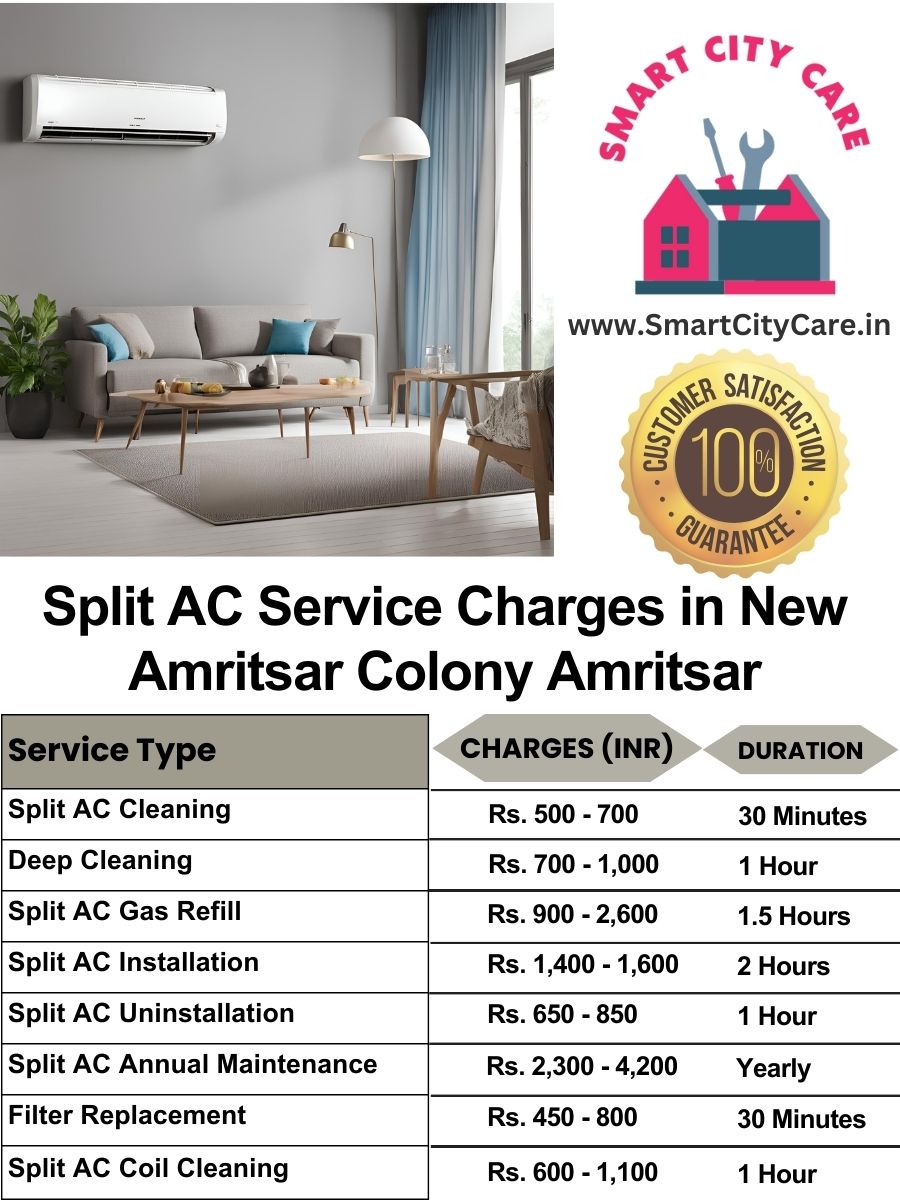 Split AC Service cost list in  New Amritsar Colony, Amritsar