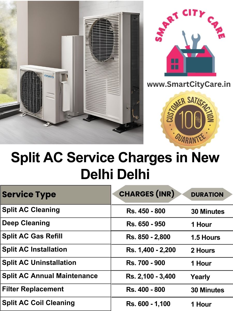 Split AC Service cost list in  New Delhi, Delhi