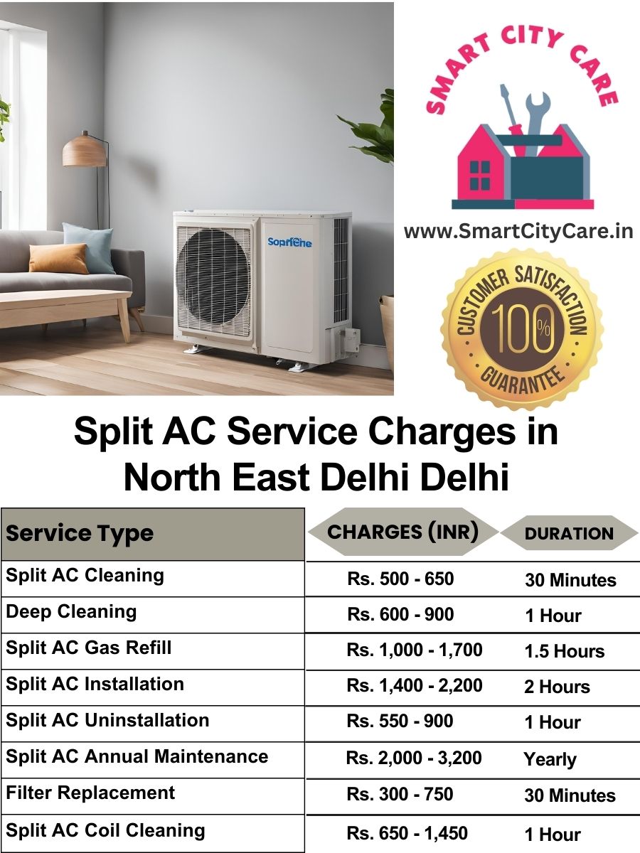 Split AC Service cost list in  North East Delhi, Delhi