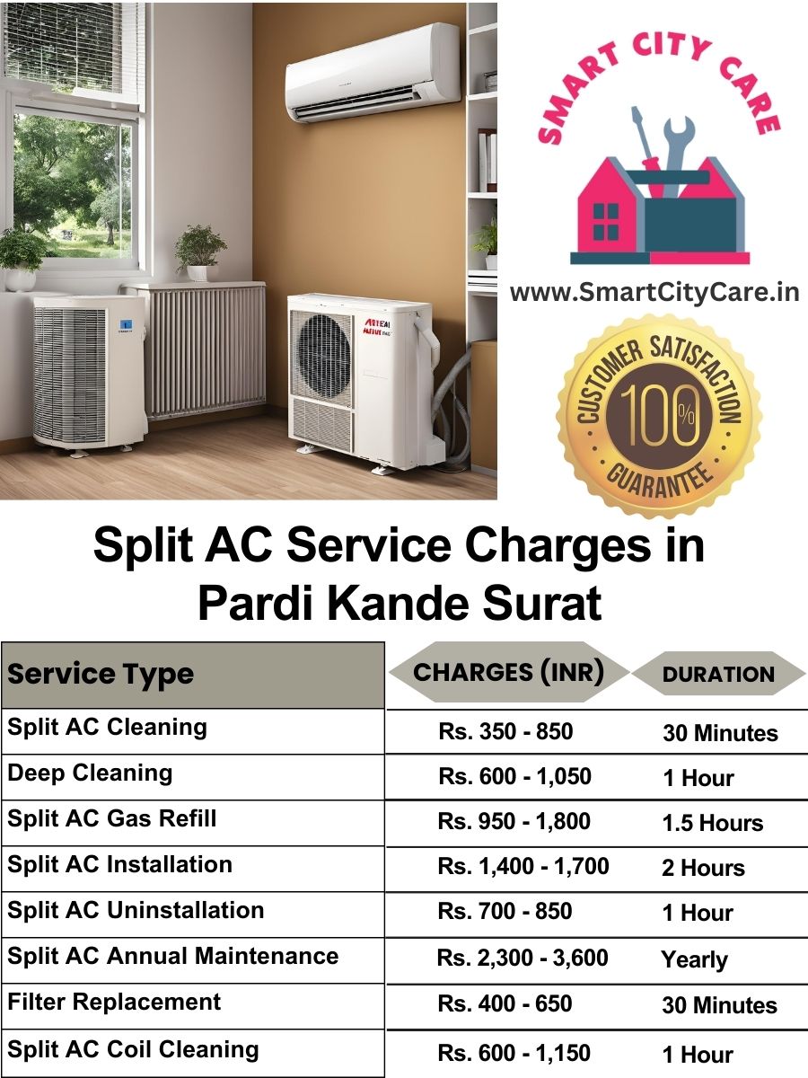 Split AC Service cost list in  Pardi Kande, Surat