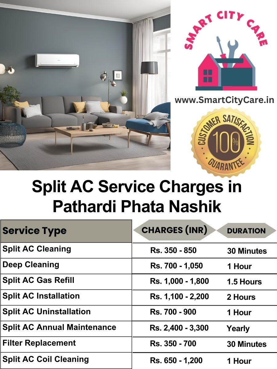 Split AC Service cost list in  Pathardi Phata, Nashik