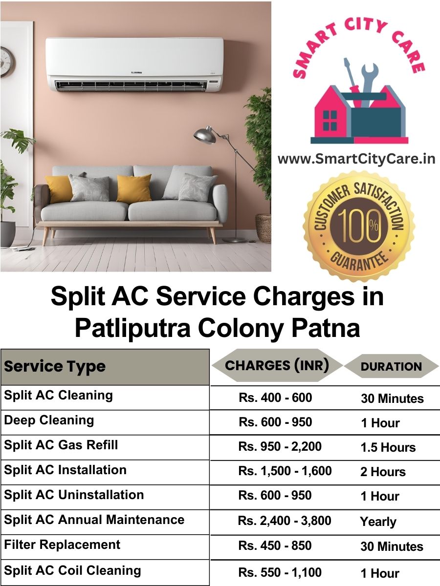 Split AC Service cost list in  Patliputra Colony, Patna