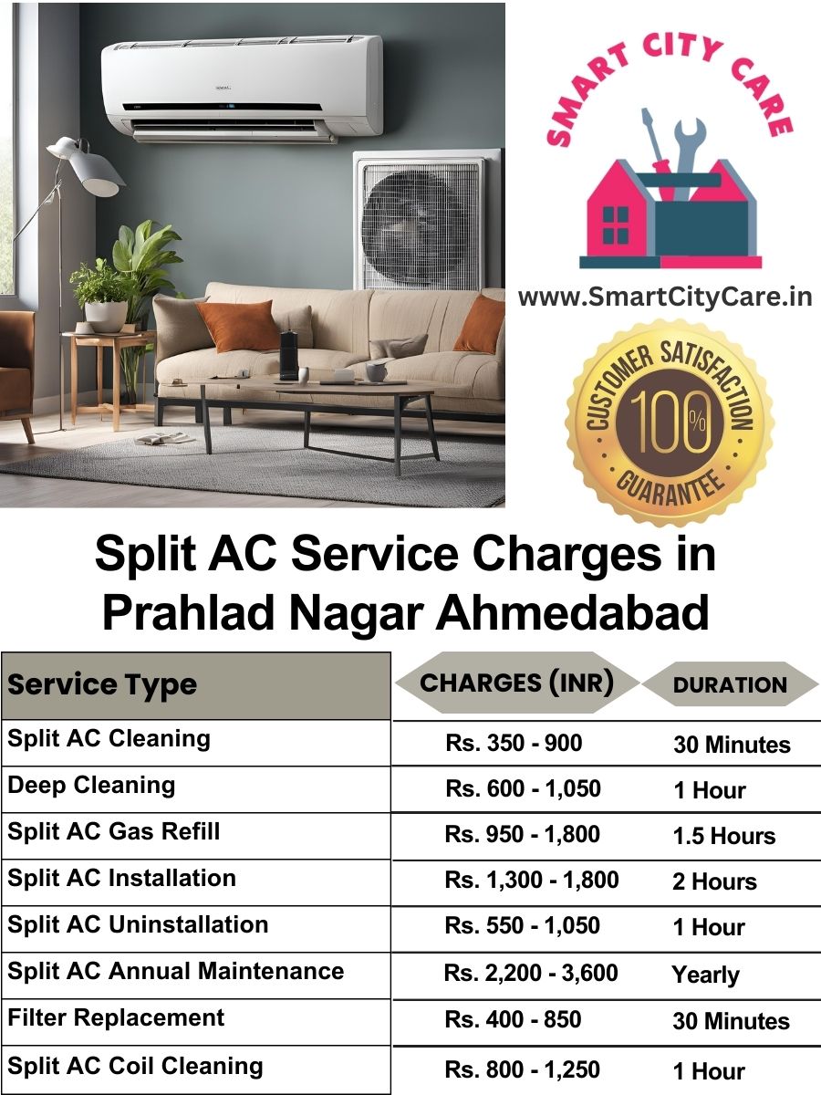 Split AC Service cost in Prahlad Nagar, Ahmedabad