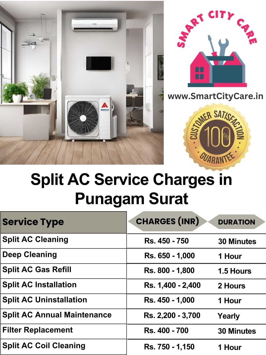 Split AC Service cost list in  Punagam, Surat