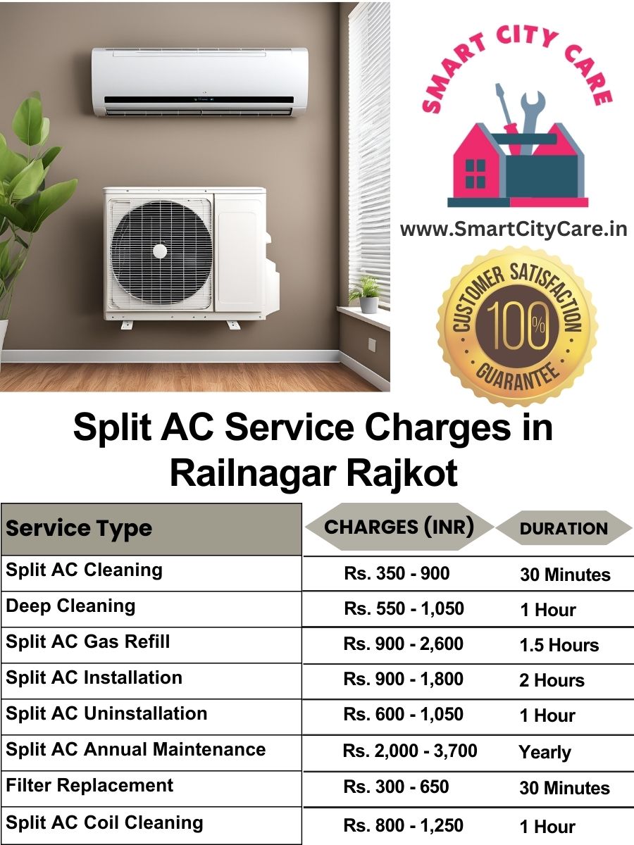 Split AC Service cost list in  Railnagar, Rajkot