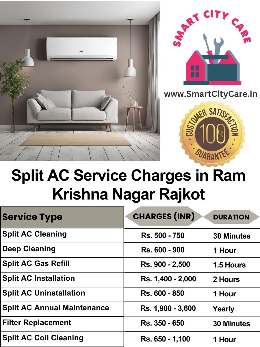 Split AC Service cost list in  Ram Krishna Nagar, Rajkot