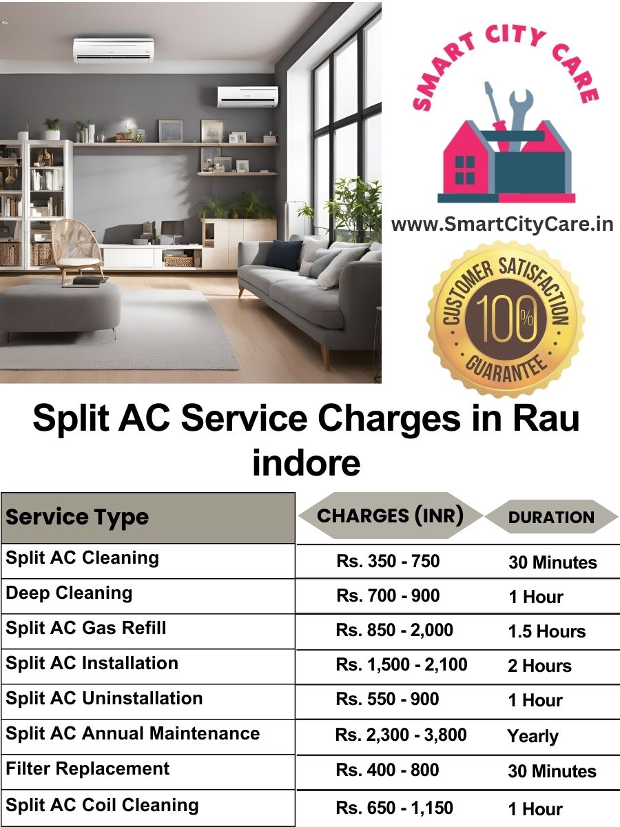 Split AC Service cost list in  Rau, Indore