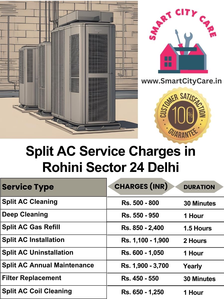 Split AC Service cost list in  Rohini Sector 24, Delhi