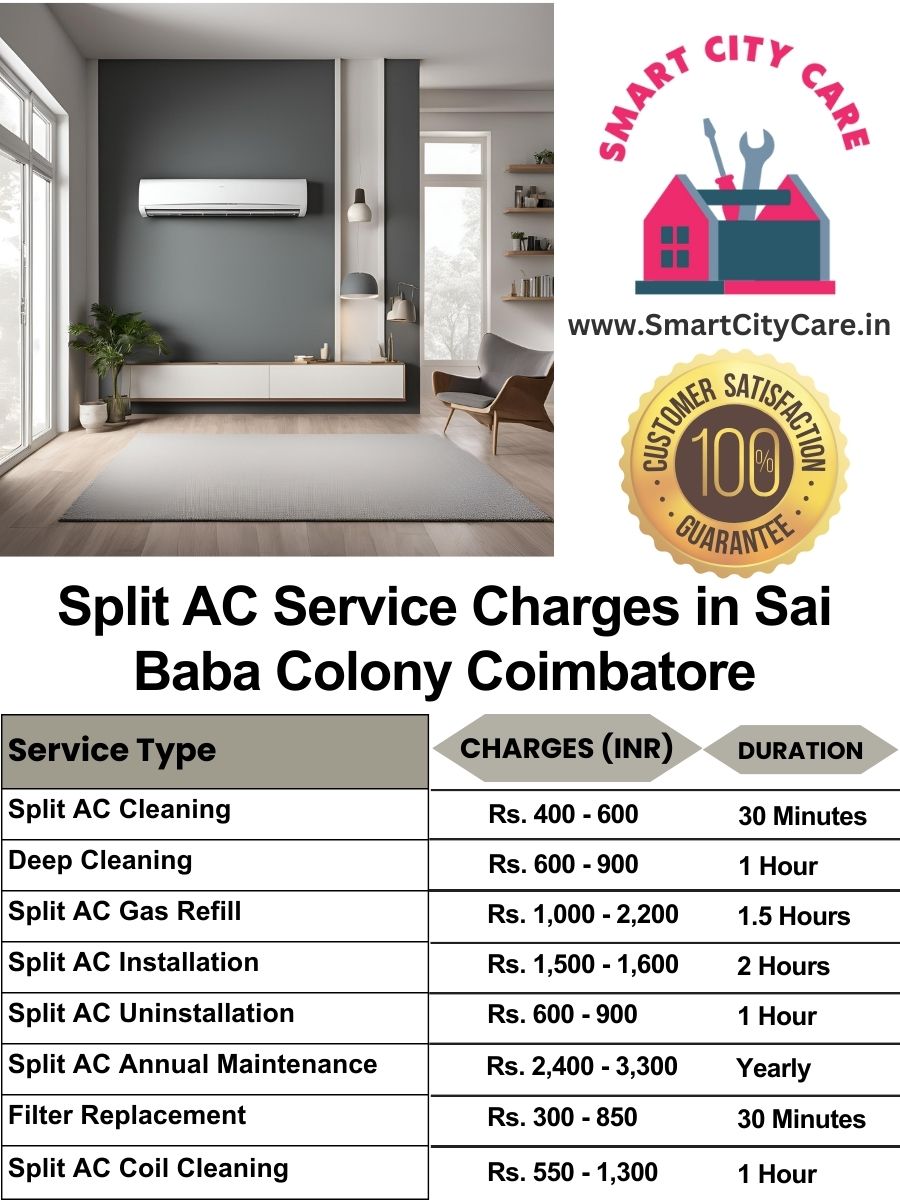 Split AC Service cost list in  Sai Baba Colony, Coimbatore