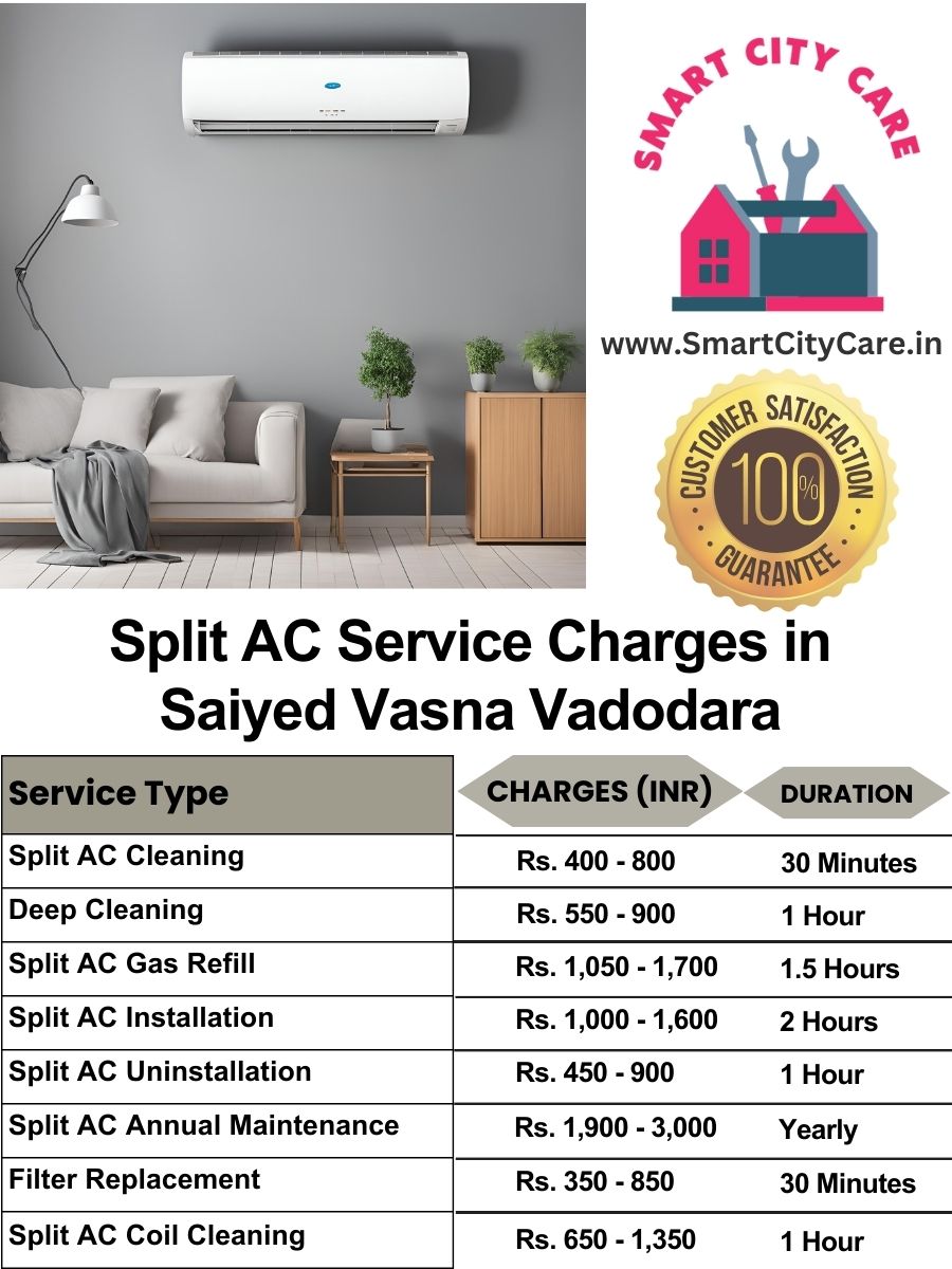 Split AC Service cost list in  Saiyed Vasna, Vadodara