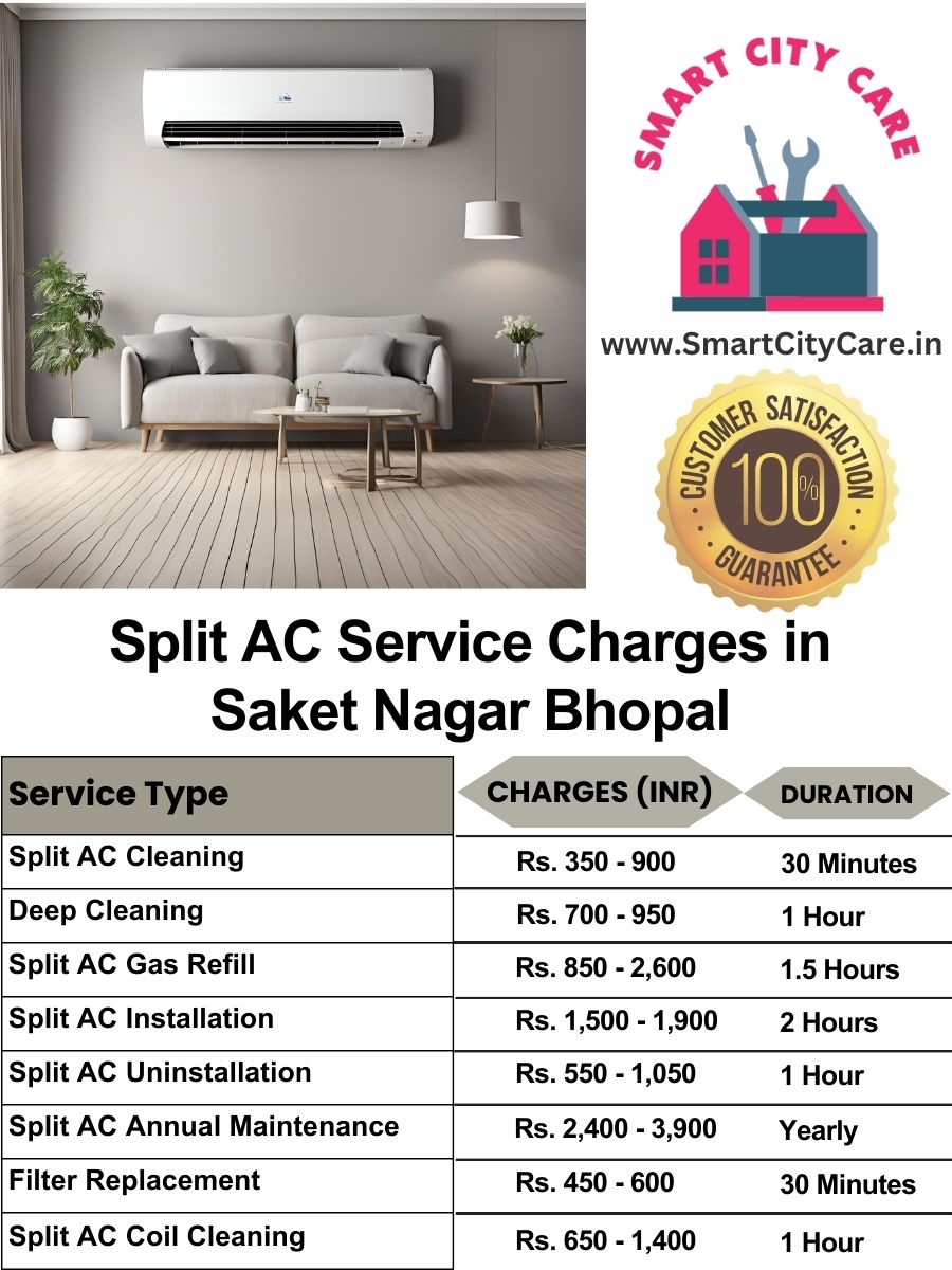 Split AC Service cost list in  Saket Nagar, Bhopal