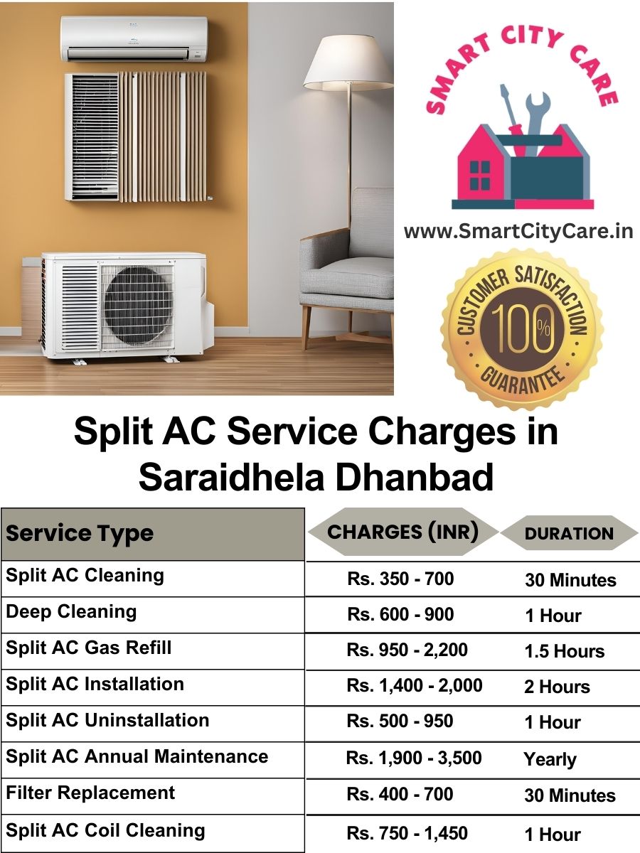 Split AC Service cost list in  Saraidhela, Dhanbad