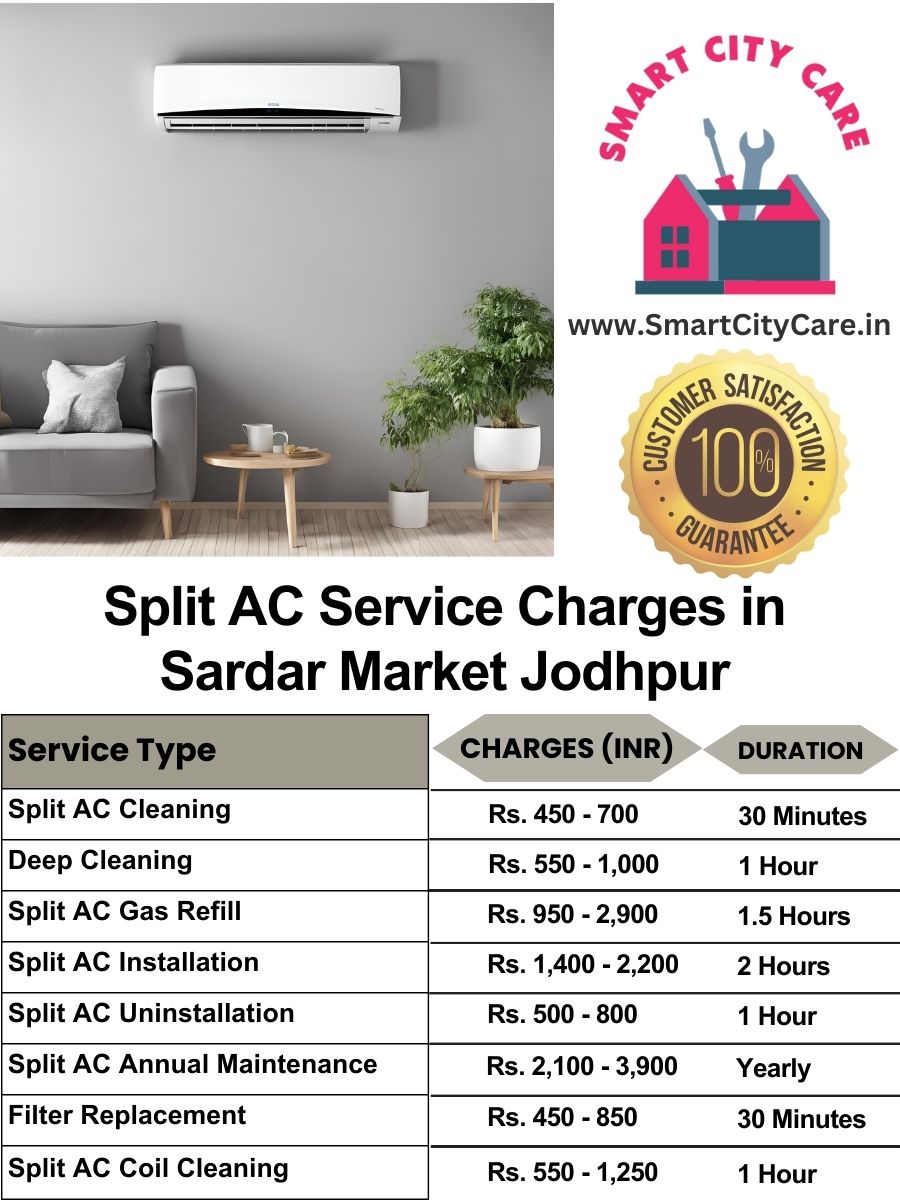 Split AC Service cost list in  Sardar Market, Jodhpur