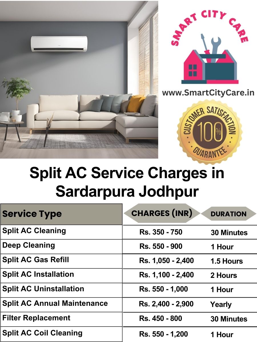 Split AC Service cost list in  Sardarpura, Jodhpur