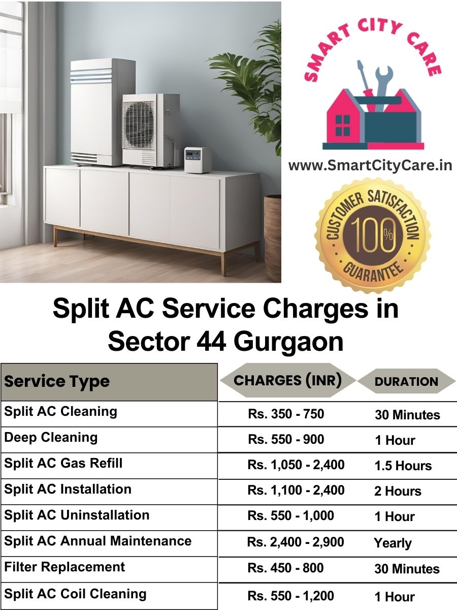 Split AC Service cost list in Sector 44, Gurgaon