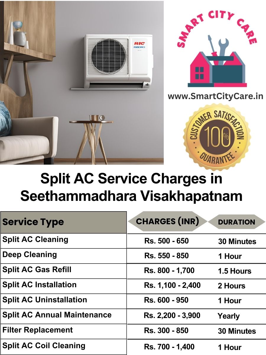 Split AC Service cost list in  Seethammadhara, Visakhapatnam