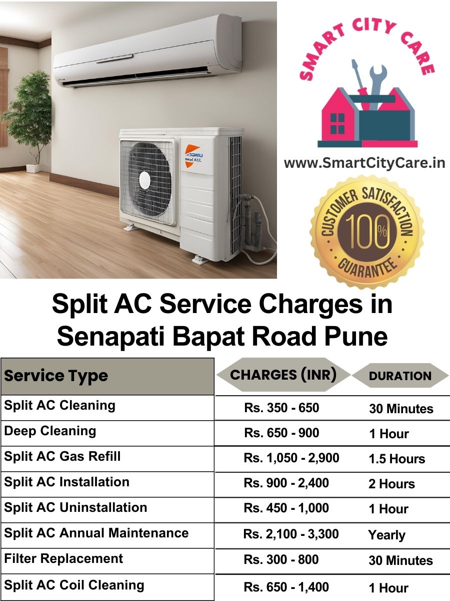 Split AC Service cost list in Senapati Bapat Road, Pune