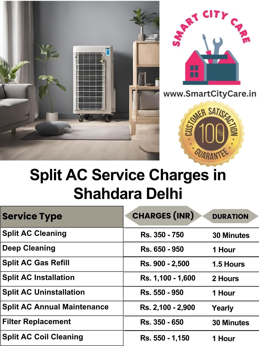 Split AC Service cost list in  Shahdara, Delhi