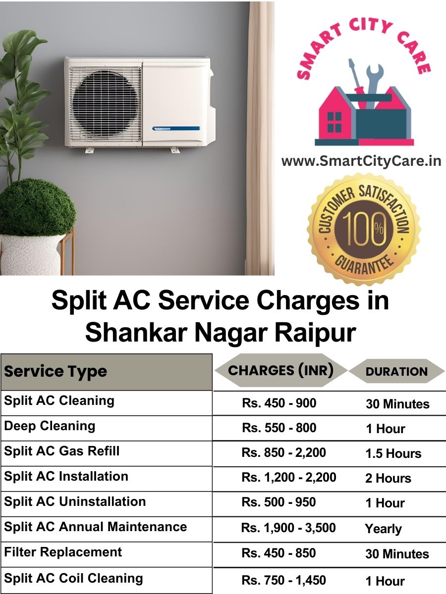 Split AC Service cost list in  Shankar Nagar, Raipur